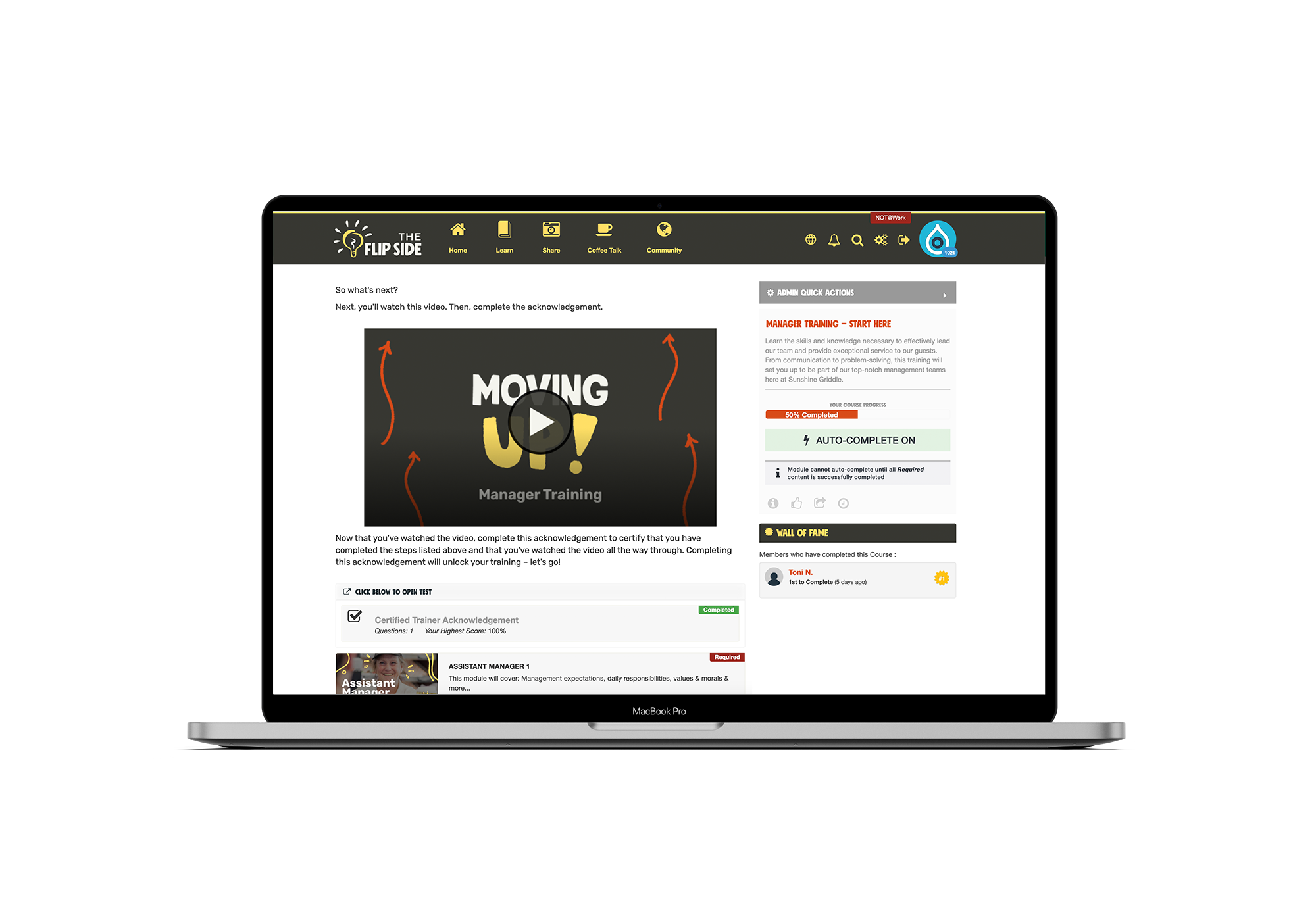 screenshot of Wisetail LMS